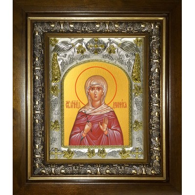 Икона освященная "Домника (Домнина) Аназаровская (Киликийская), мученица", в киоте 20x24 см фото