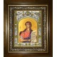 Икона освященная "Захария Серповидец, пророк", в киоте 20x24 см