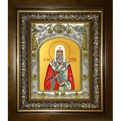 Икона освященная "Иона Новгородский, святитель", в киоте 20x24 см фото