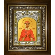 Икона освященная "Иулиания Вяземская, Новоторжская, благоверная княгиня", в киоте 20x24 см фото