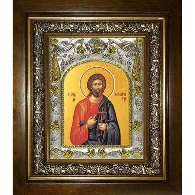 Икона освященная "Кодрат Никомидийский, мученик", в киоте 20x24 см фото