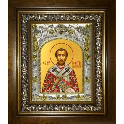 Икона освященная "Леонтий (Леон) Никейский, епископ, священномученик", в киоте 20x24 см фото
