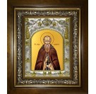 Икона освященная "Кирилл Новоезерский, Новгородский, преподобный", в киоте 20x24 см