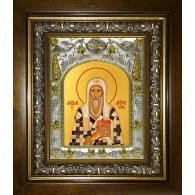Икона освященная "Феодор (Фёдор) святитель, архиепископ Ростовский", в киоте 20x24 см фото