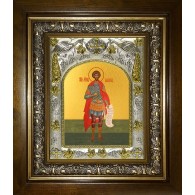 Икона освященная "Василиск Команский мученик", в киоте 20x24 см фото