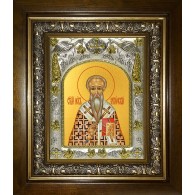 Икона освященная "Лев Катанский", в киоте 20x24 см фото