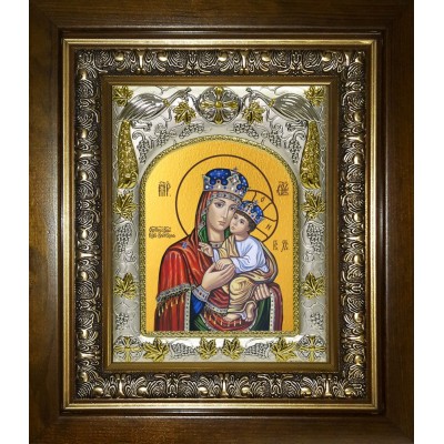 Икона освященная "Киево-Братская икона Божией Матери", в киоте 20x24 см фото