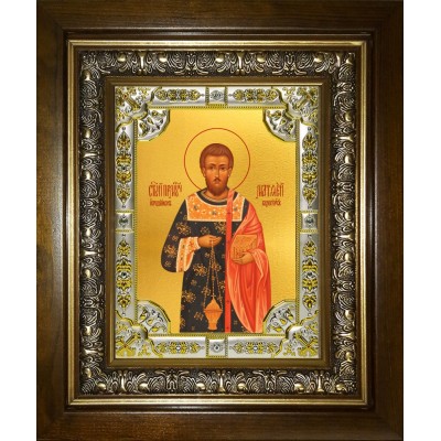 Икона освященная "Матфей (Матвей) Белгородский", в киоте 24x30 см фото