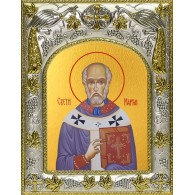 Икона освященная "Мартин Милостивый, Турский, епископ", 14x18 см фото