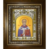 Икона освященная "Мартин Милостивый, Турский, епископ", в киоте 20x24 см фото
