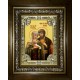 Икона освященная "Петр и Феврония святые благоверные князья", в киоте 24x30 см