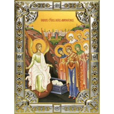 Икона освященная "Жены-мироносицы", 18x24 см, со стразами фото