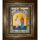 Икона освященная "Иоаким и Анна праведные богоотцы", в киоте 20x24 см
