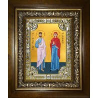 Икона освященная "Иоаким и Анна праведные богоотцы", в киоте 24x30 см фото