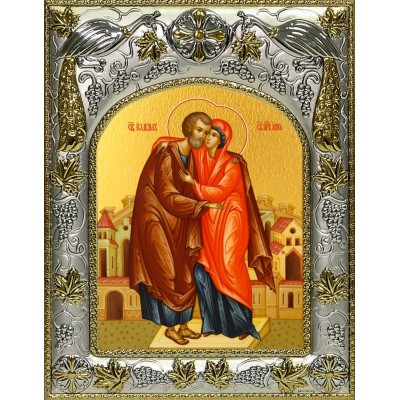 Икона освященная "Иоаким и Анна праведные богоотцы" фото