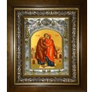 Икона освященная "Иоаким и Анна праведные богоотцы", в киоте 20x24 см