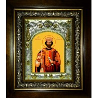 Икона освященная "Борис Царь Болгарский", в киоте 20x24 см фото