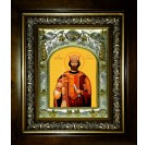 Икона освященная "Борис Царь Болгарский", в киоте 20x24 см