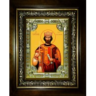 Икона освященная "Борис Царь Болгарский", в киоте 24x30 см фото