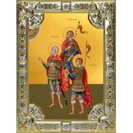 Икона освященная "Тарах, Пров и Андроник мученики", 18x24 см, со стразами фото
