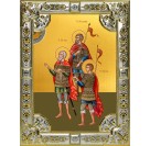 Икона освященная "Тарах, Пров и Андроник мученики", 18x24 см, со стразами