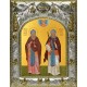Икона освященная "Пересвет и Ослябя святые воины", 14x18 см