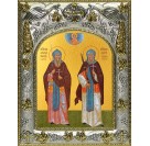 Икона освященная "Пересвет и Ослябя святые воины", 14x18 см
