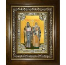 Икона освященная "Кирилл и Мефодий равноапостольные", в киоте 24x30 см