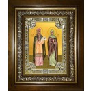 Икона освященная "Захария и Елисавета праведные", в киоте 24x30 см