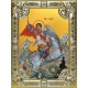 Икона освященная "Георгий Победоносец великомученик, икона Чудо Георгия о змие", 18x24 см, со стразами