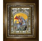 Икона освященная "Георгий Победоносец великомученик, икона Чудо Георгия о змие", в киоте 20x24 см
