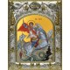 Икона освященная "Георгий Победоносец великомученик, икона Чудо Георгия о змие", 14x18 см