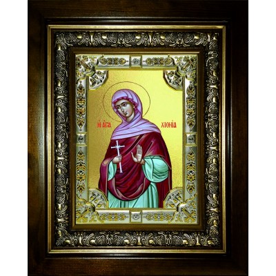Икона освященная "Хиония Аквилейская", в киоте 24x30 см со стразами фото