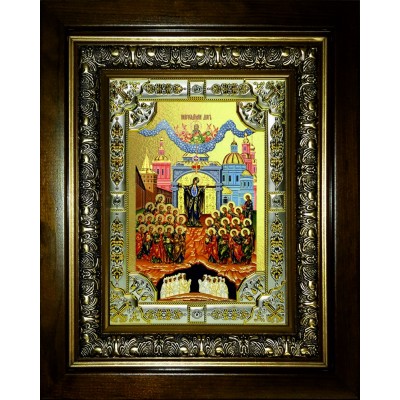 Икона освященная "Непроходимая дверь, икона Божией Матери", в киоте 24x30 см со стразами фото