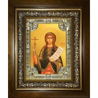Икона освященная "Христина (Кристина) Тирская мученица", в киоте 24x30 см со стразами фото