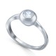 Кольцо с цирконом из серебра 925 пробы цвет металла белый 2.6 гр.