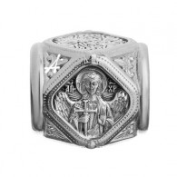 Бусина "Св. Ангел-Хранитель, моли Бога о мне" Ангел-Хранитель из серебра 925 пробы с чернением фото
