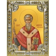 Икона освященная "Амвросий Медиоланский святитель", 18x24 см, со стразами фото
