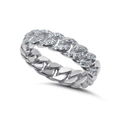 Кольцо с цирконом из серебра 925 пробы цвет металла белый 3.3 гр. фото