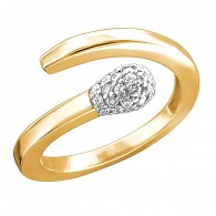 Кольцо с бриллиантом из желтого золота 585 пробы фото