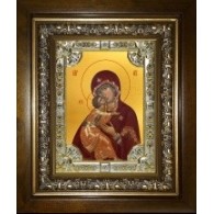 Икона освященная "Владимирская икона Божией Матери", в киоте 24x30 см фото