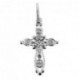 Крест с фианитами из серебра 925 пробы с родиевым покрытием