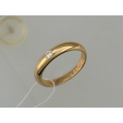 Кольцо с фианитом из желтого золота 585 пробы цвет металла желтый 2.91 гр. фото
