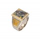 Кольцо с бриллиантом из комбинированного золота 585 пробы цвет металла комби 18.53 гр.