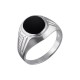 Кольцо с ониксом из серебра 925 пробы цвет металла белый 4.72 гр.