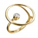 Кольцо с фианитом из желтого золота 585 пробы цвет металла желтый 2.23 гр.