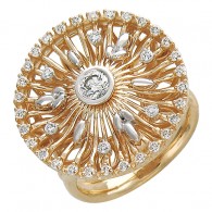 Кольцо с бриллиантом из красного золота 585 пробы фото