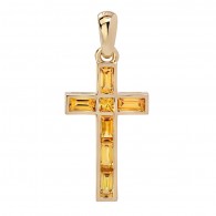 Кресты с сапфиром из желтого золота 585 пробы фото