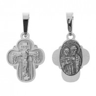 Крест Петр и Феврония Свв. из серебра 925 пробы с чернением фото