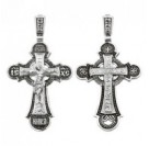 Крест "Да воскреснет Бог..." из серебра 925 пробы с чернением